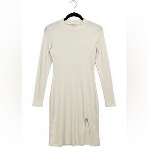 Young Fabulous & Broke Cream Long Sleeve Mock Neck T-Shirt Dress Medium